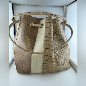 BRAHMIN AMY IN RARE LATTE BUENA VISTA SHOULDER BAG​​​​​​​​​